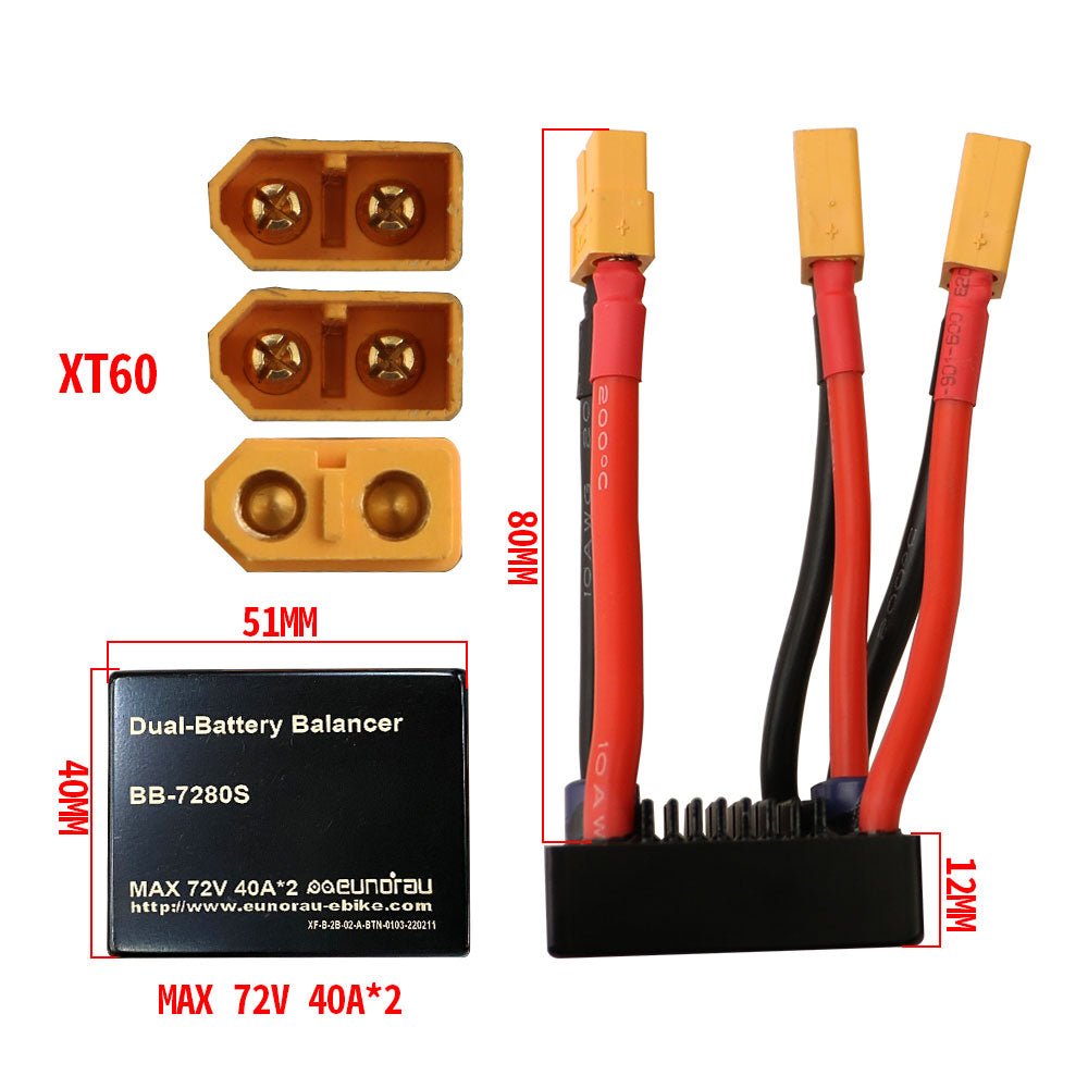 EUNORAU Ebike 24V/36V/48V/52V Dual Battery Hardware Converter/Dual Battery Parallel connector - HuntingEbikesDirect.com