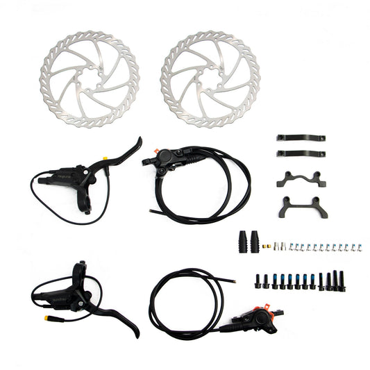 EUNORAU 2 - Piston Hydraulic Disc Brake Sensor Set with 180MM Brake Rotors for BBS/ENA motor kits&eBike Upgrade - HuntingEbikesDirect.com