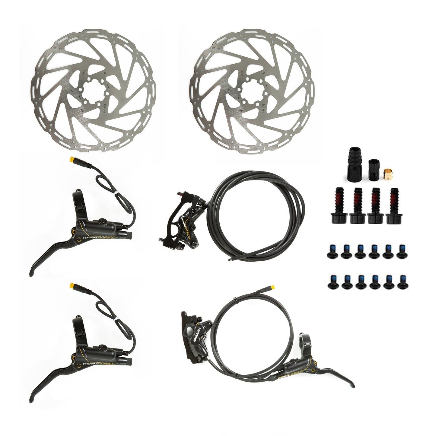 Eunorau - TEKTRO 4 Pistons Hydraulic Brake Set with 203MM Disc Brake Rotor - HuntingEbikesDirect.com